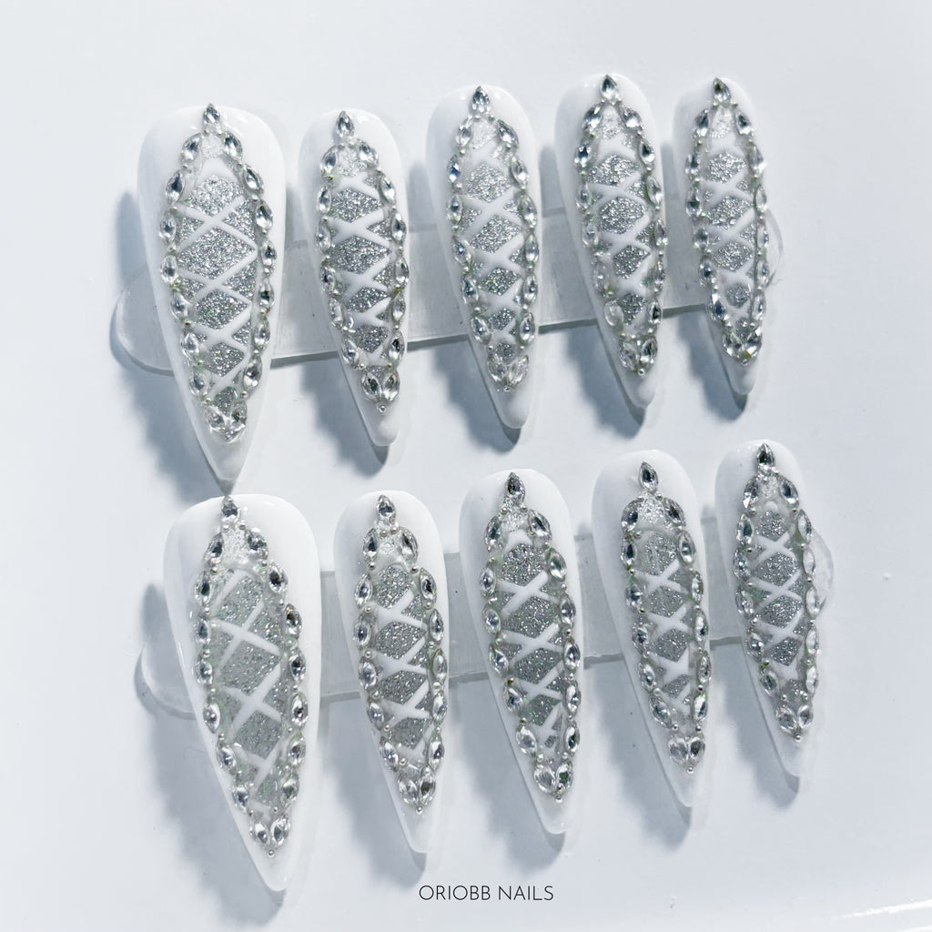 GLACIAL LACE LONG STILETTO