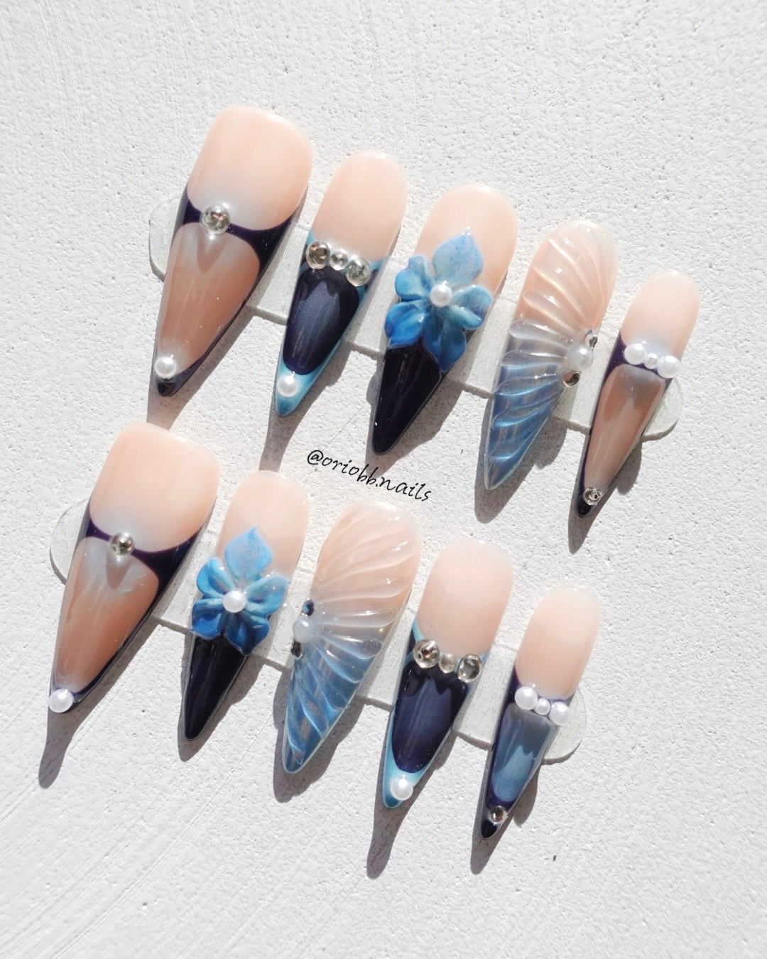 MIDNIGHT WINGS LONG STILETTO