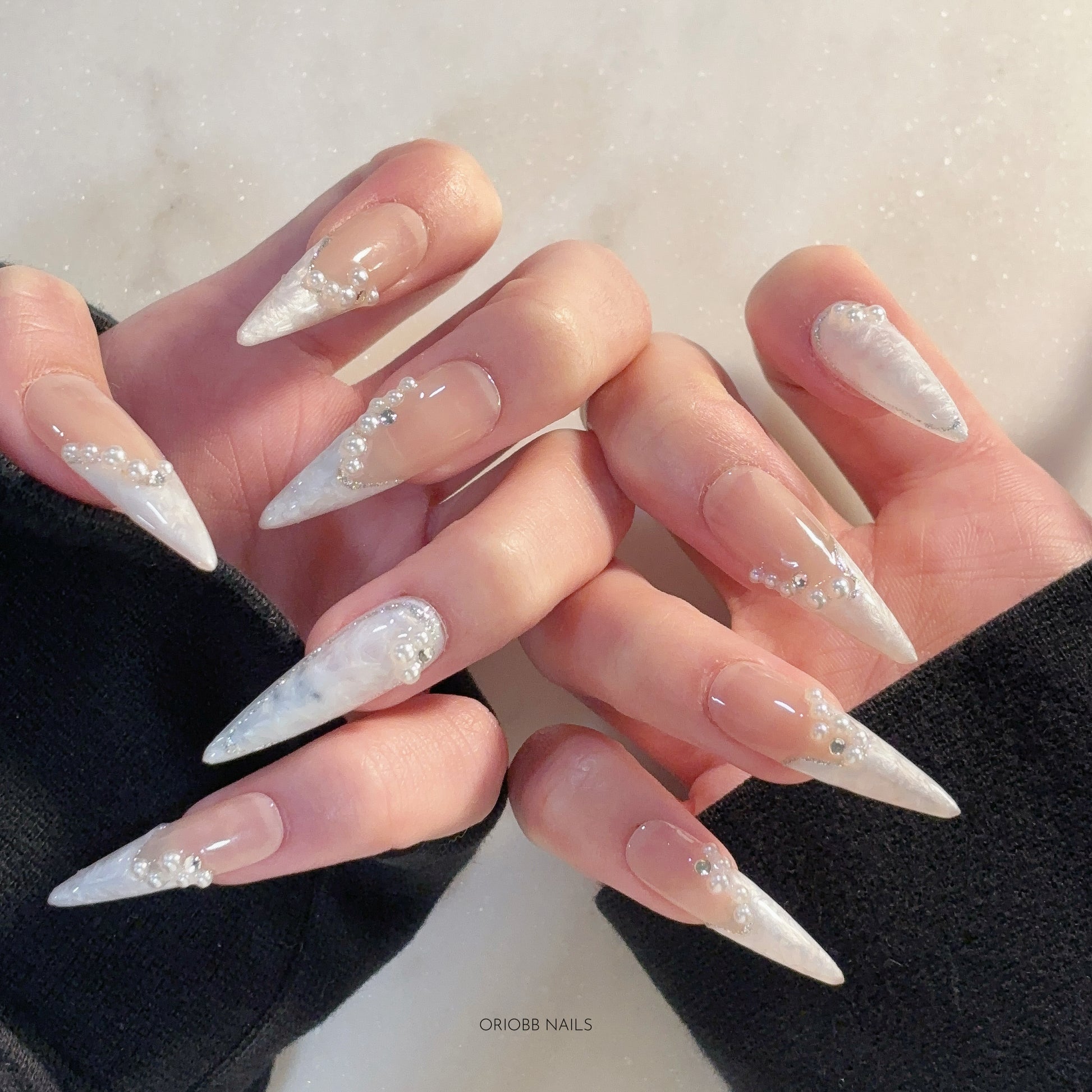 PEARL VEIL LONG STILETTO