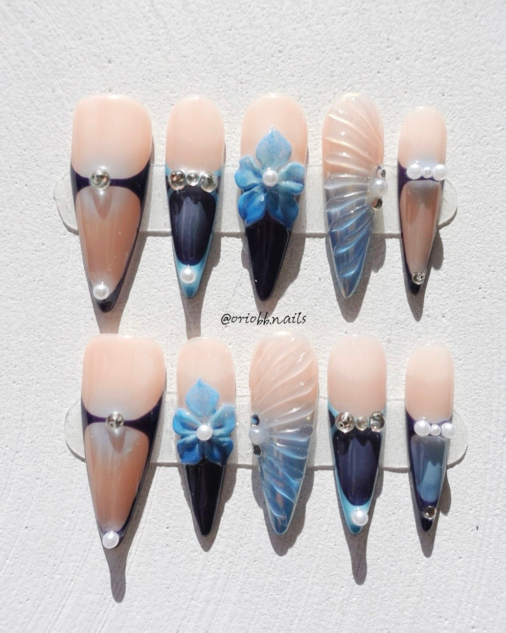 MIDNIGHT WINGS LONG STILETTO